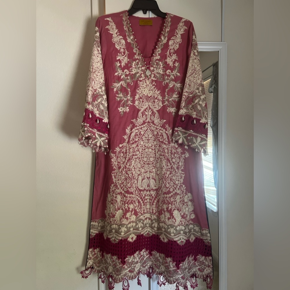 Elegant Long Sleeve Pink Dress